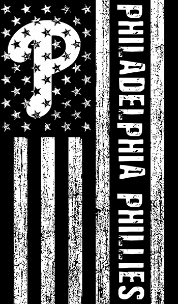 Philadelphia Phillies Black And White American Flag logo iron on paper